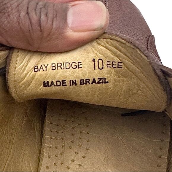 Belvedere Bay Bridge Men’s Oxford Shoes Brown Leather 10 3E Made in Brazil - Picture 9 of 11